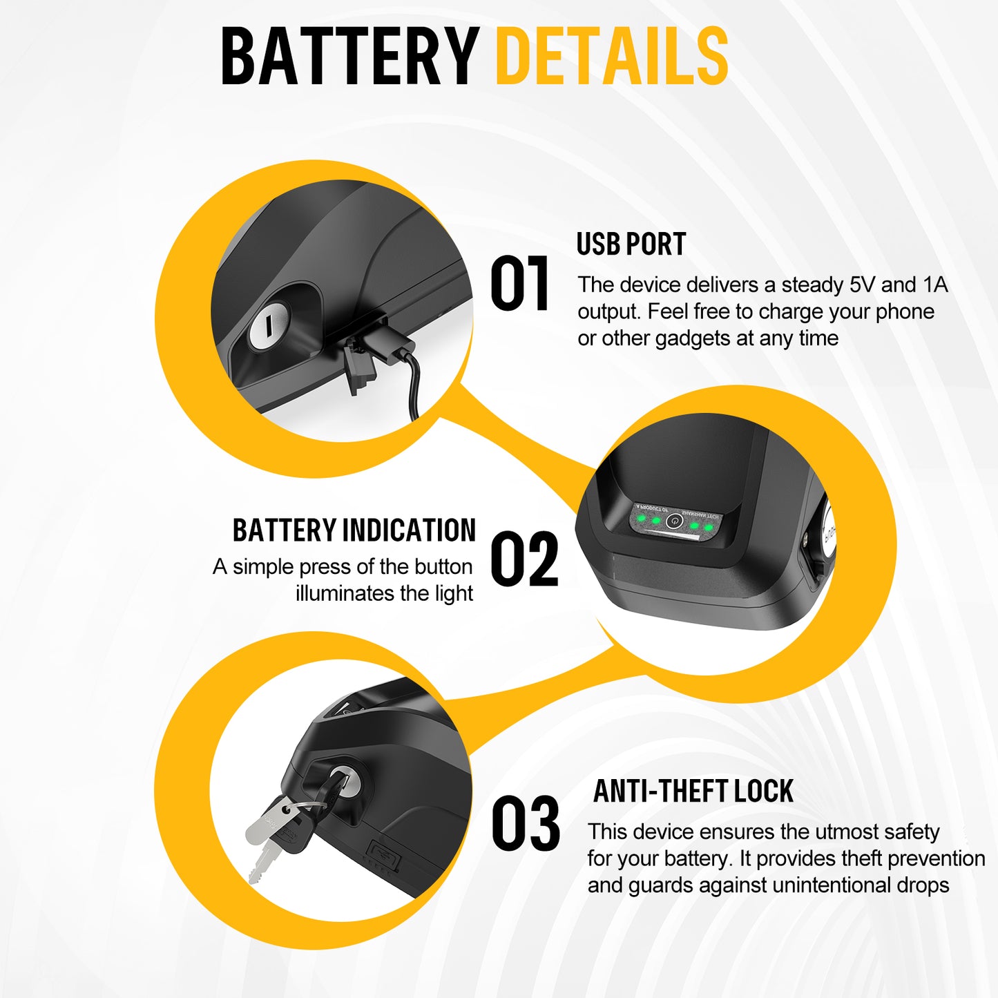 48v 17.5/20Ah Downtube Battery for E-Bike Motors