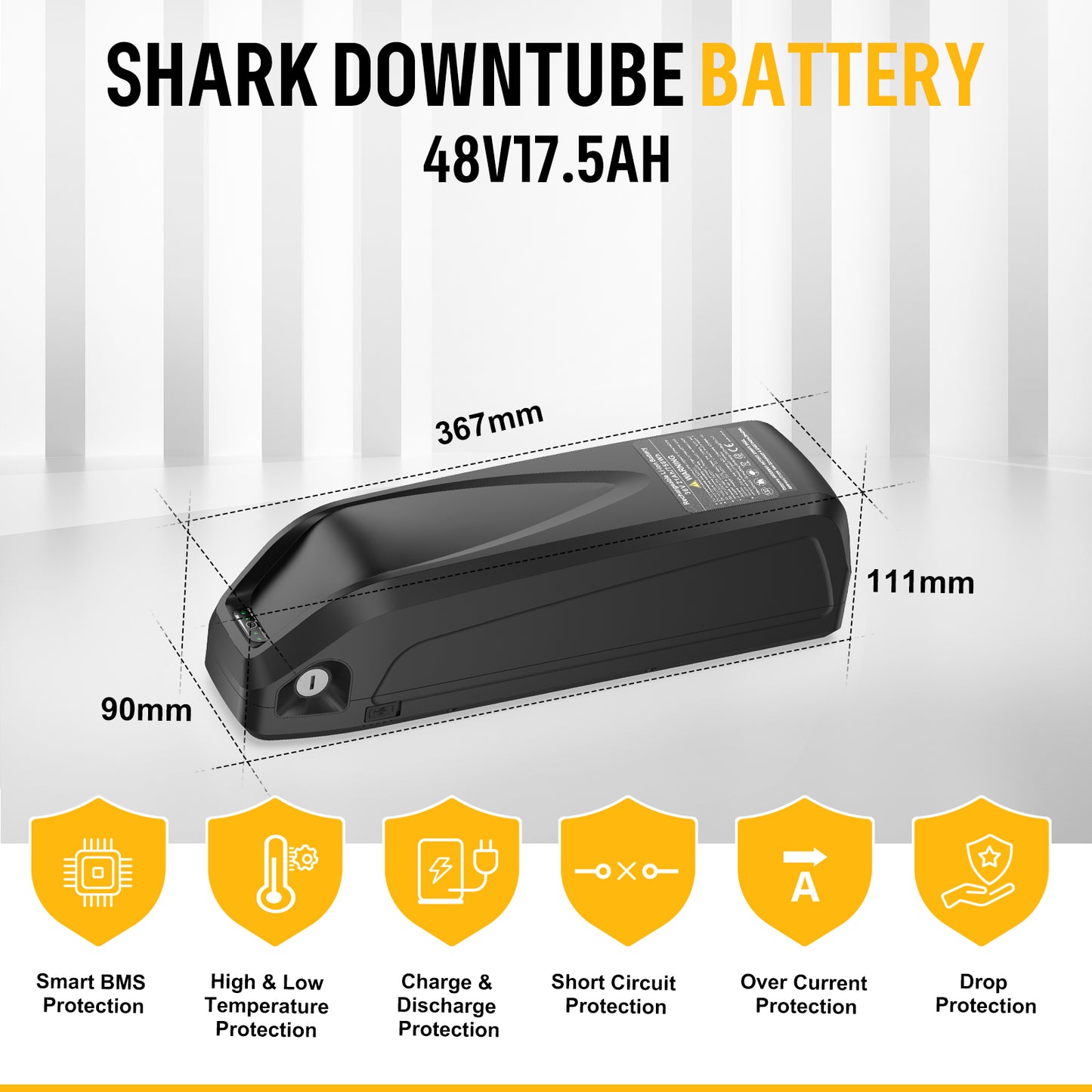 48v 17.5/20Ah Downtube Battery for E-Bike Motors