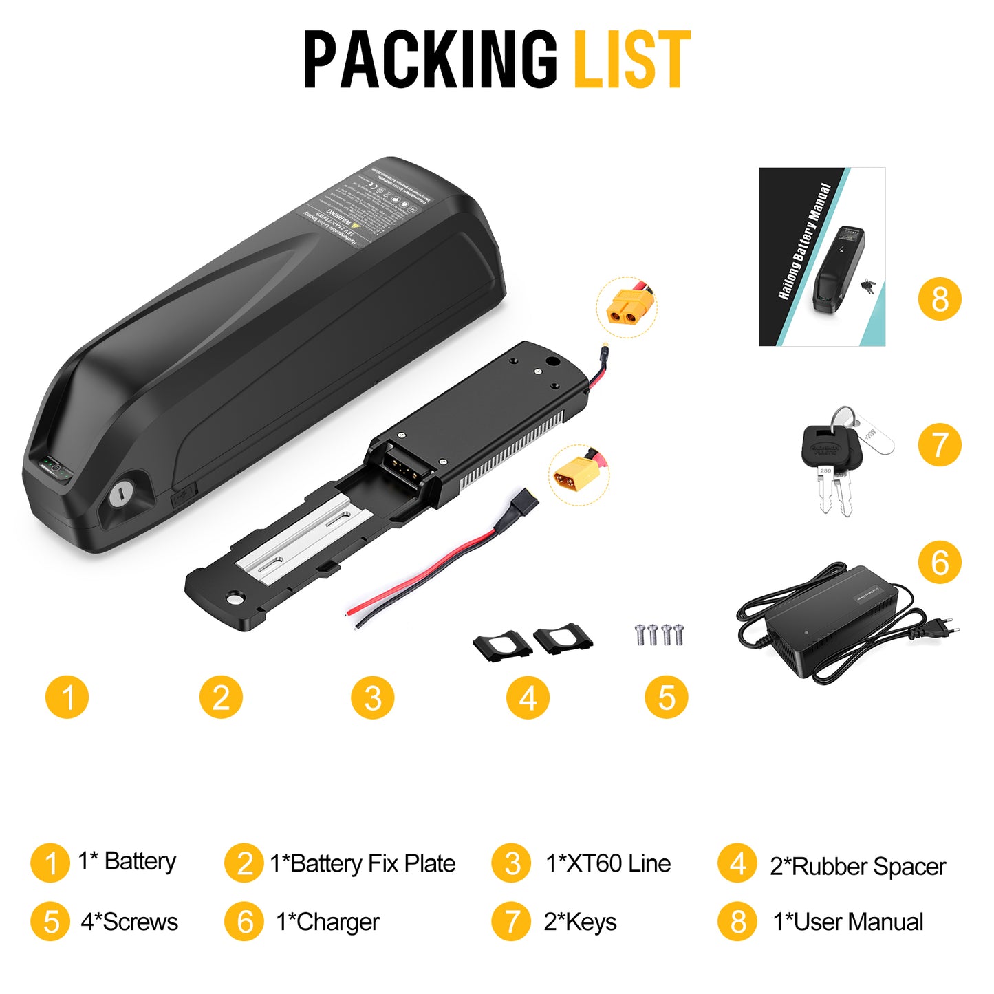 48v 17.5/20Ah Downtube Battery for E-Bike Motors