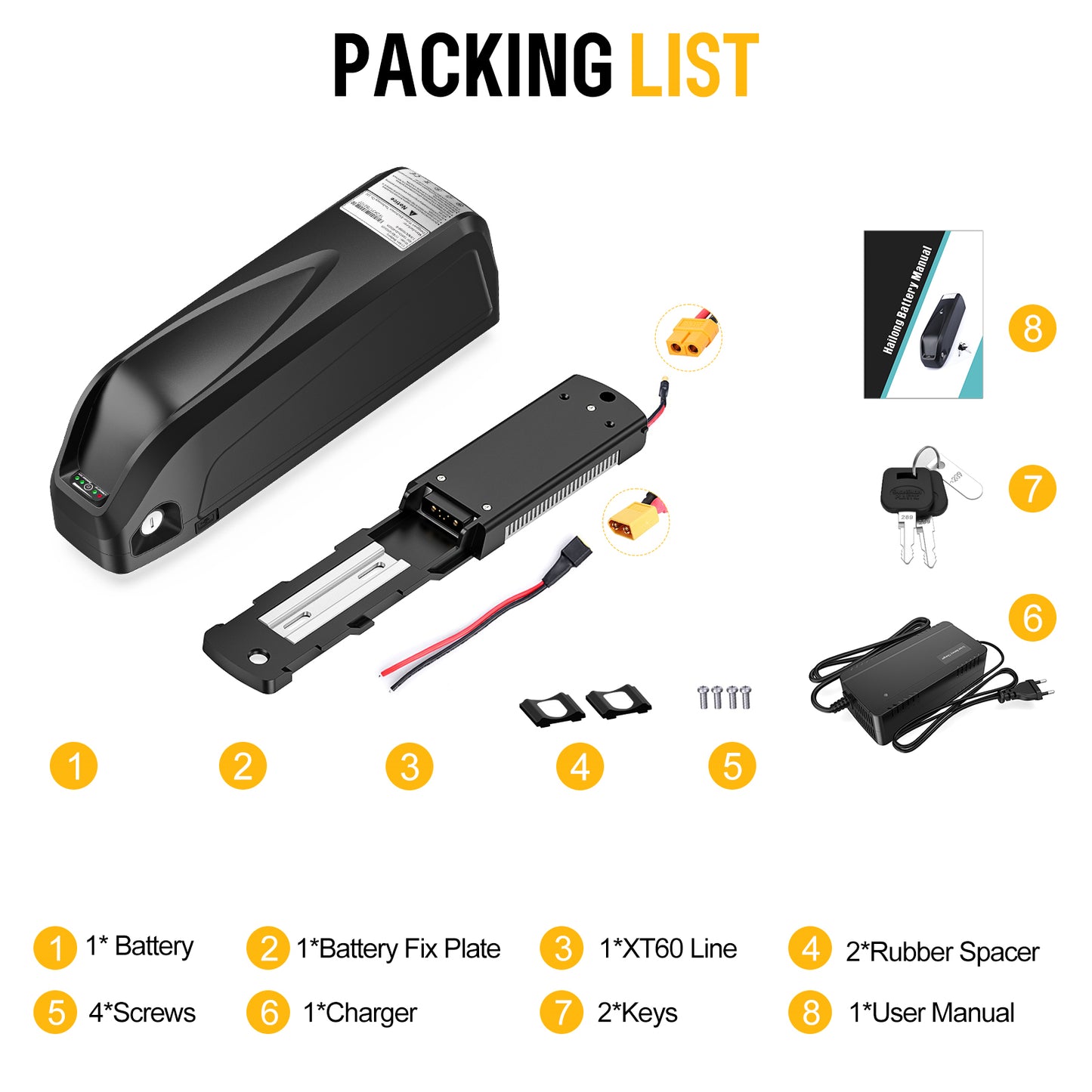 48v 17.5/20Ah Downtube Battery for E-Bike Motors