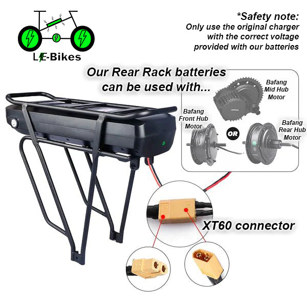 Rear Rack E-Bike Battery for Bafang E-Bike Conversion Kits