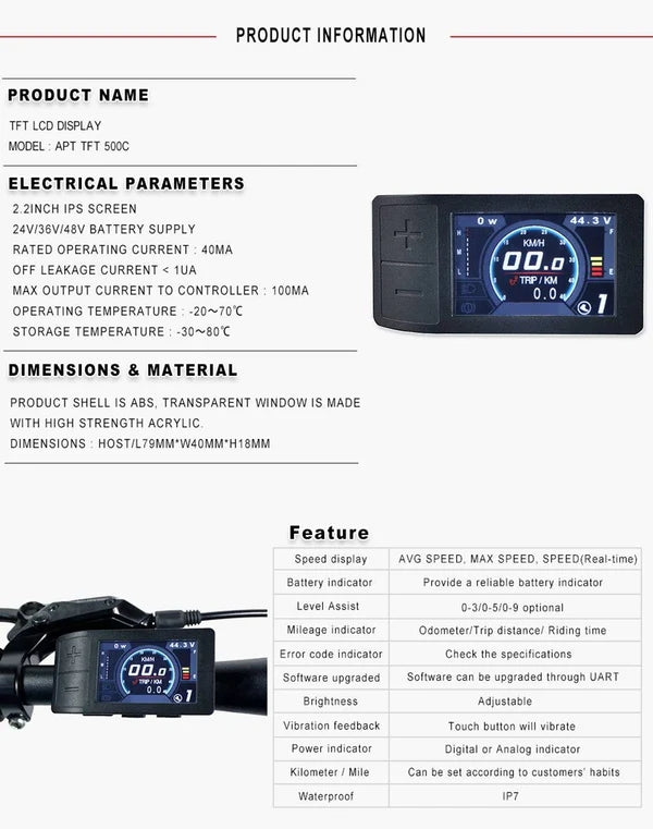 500C Horizontal Mini LCD Display
