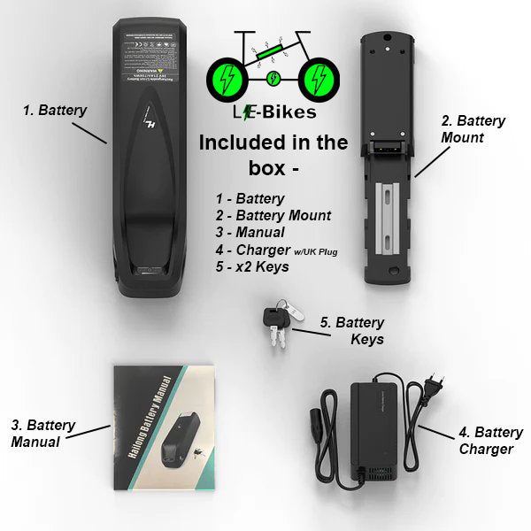 48v 17.5/20Ah Downtube Battery for E-Bike Motors