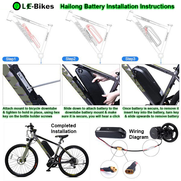 48v 17.5/20Ah Downtube Battery for E-Bike Motors
