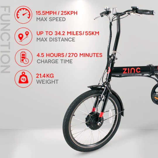 Zinc Ultimate Folding Electric Eco Bike