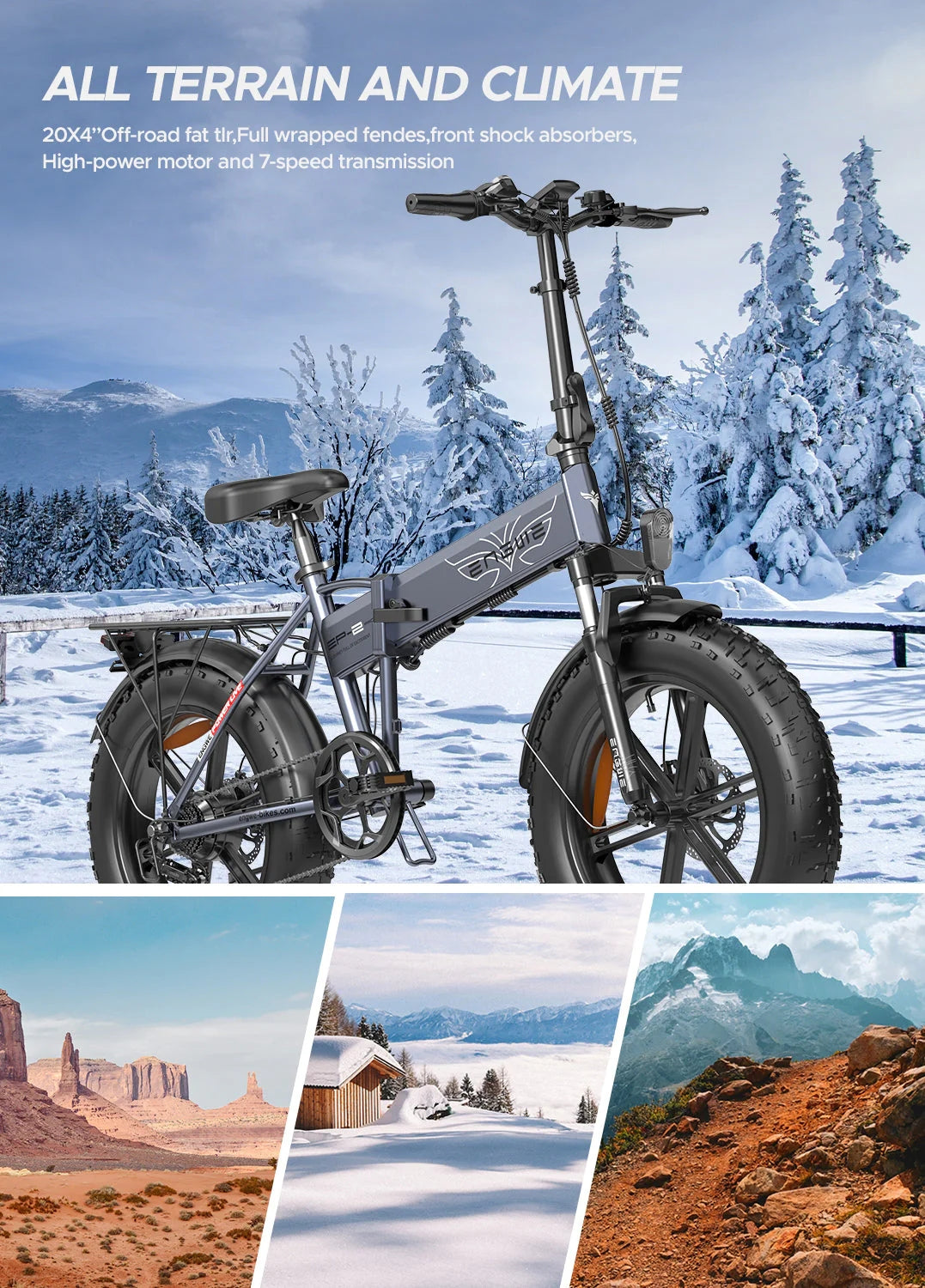 Engwe EP-2 Pro  Foldable E Mountain Bike for All Terrains