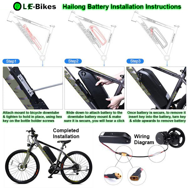48v 13.0/17.5Ah Downtube Battery for E-Bike Motors